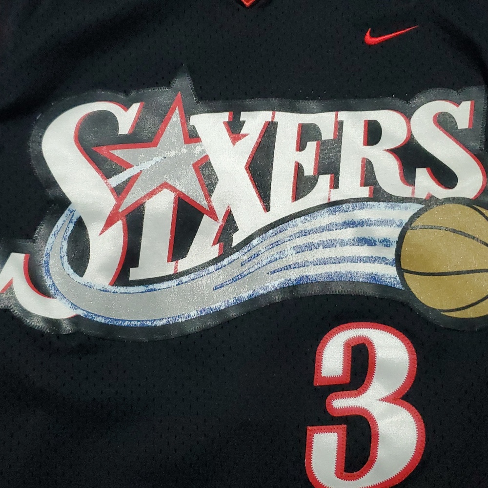 Nike Vintage Black Philadelphia 76ers #3 Allen Iverson Basketball Jersey Sz XL - Picture 3 of 10